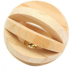 Wooden Unicycle Bell Roller Pet Toy