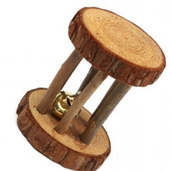 Wooden Unicycle Bell Roller Pet Toy