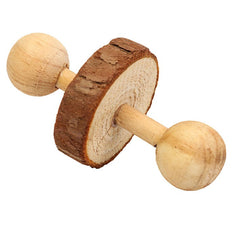 Wooden Unicycle Bell Roller Pet Toy